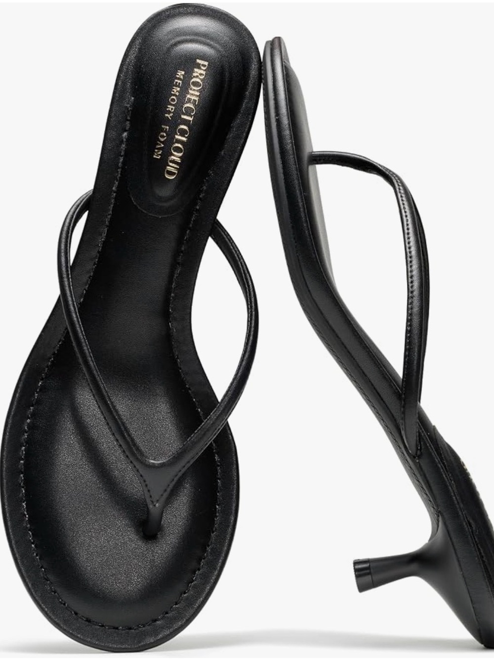 Project Cloud Black Minimal Toe-Loop Sandals - Women's - Picture 2 of 2